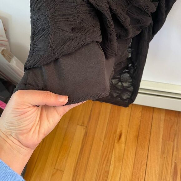 Pinkblush black Textured Ruched Maternity Midi Dress size small - Picture 6 of 9